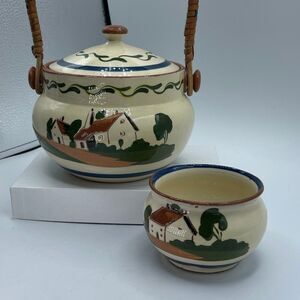 Vintage Torquay Motto Ware Biscuit Barrel & jam pot. REPAIR